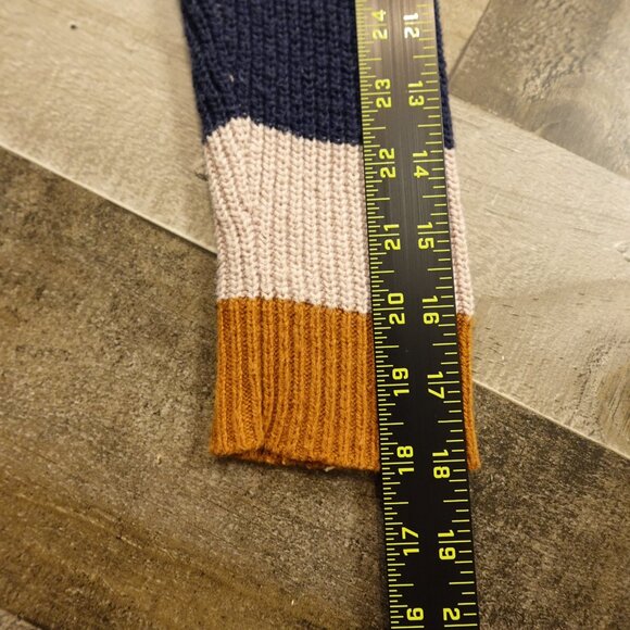 Madewell Thompson Pocket Pullover Sweater in Rainbow Stripe Heather Fawn Small - Picture 6 of 9